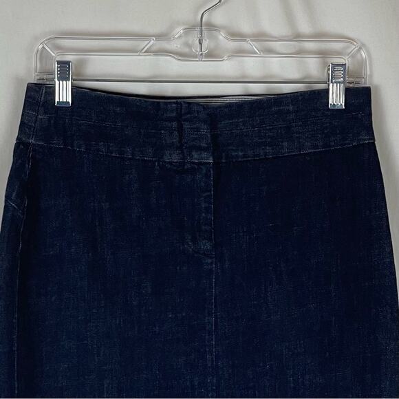 J Crew Straight Dark Wash Boho Hippie Festival Blue Jean Skirt NWOT Size 4 - Picture 3 of 12